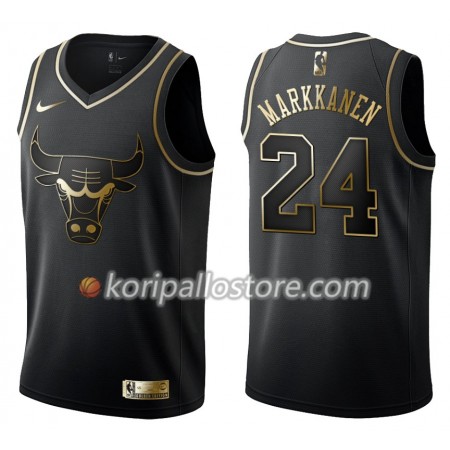 Chicago Bulls Lauri Markkanen 24 Nike Musta Golden Edition Miesten Pelipaidat Swingman 